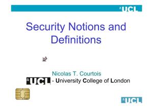 Security Notions and Definitions