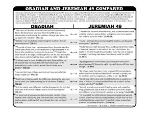 Obadiah Jeremiah 49 Obadiah and Jeremiah 49 Compared