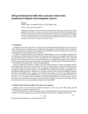 Self-Gravitational Red Shift Effect and Micro-Black Holes Production in Dipolar Electromagnetic Sources