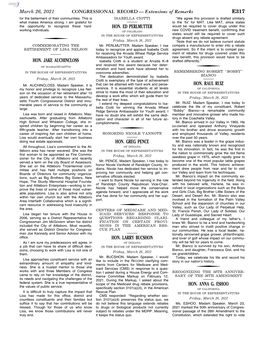 CONGRESSIONAL RECORD— Extensions of Remarks E317 HON