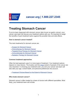 Treating Stomach Cancer