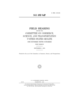 9-1-1 and Voip FIELD HEARING