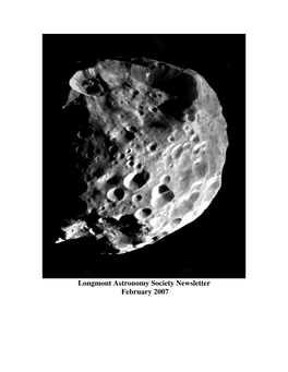 Longmont Astronomy Society Newsletter February 2007