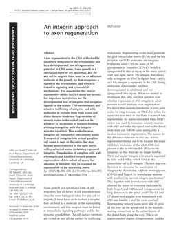 An Integrin Approach to Axon Regeneration