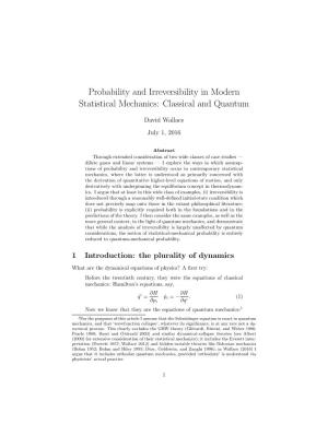 Probability and Irreversibility in Modern Statistical Mechanics: Classical and Quantum