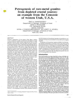 Petrogenesis of Rare-Metal Granites from Depleted Crustal Sources: an Example from the Cenozoic of Western Utah, U.S.A