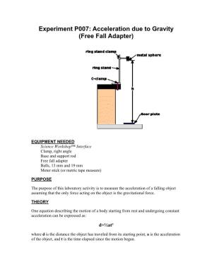 Experiment P007: Acceleration Due to Gravity (Free Fall Adapter)