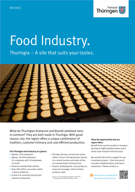 Food Industry. Thuringia – a Site That Suits Your Tastes