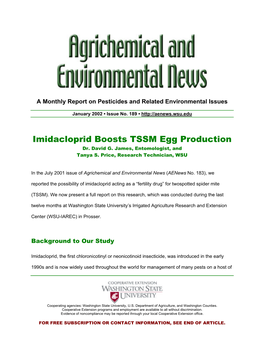 Imidacloprid Boosts TSSM Egg Production Dr