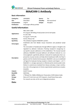 Madcam-1 Antibody