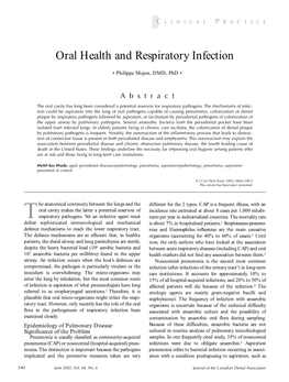 Oral Health and Respiratory Infection