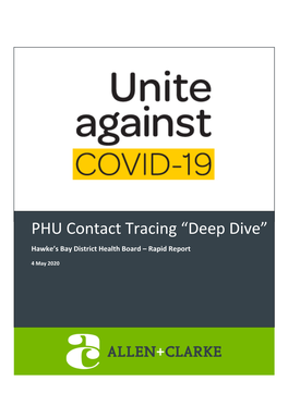 PHU Contact Tracing “Deep Dive” Hawke’S Bay District Health Board – Rapid Report