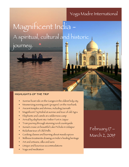 Magnificent India - a Spiritual, Cultural and Historic Journey