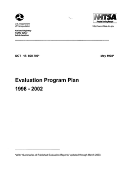 Evaluation Program Plan 1998-2002