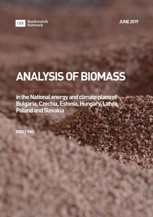 ANALYSIS of BIOMASS in the National Energy and Climate Plans of Bulgaria, Czechia, Estonia, Hungary, Latvia, Poland and Slovakia