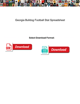 Georgia Bulldog Football Stat Spreadsheet