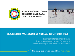 Biodiversity Management Annual Report 2019-2020