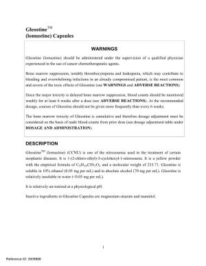 Gleostine (Lomustine) Capsules