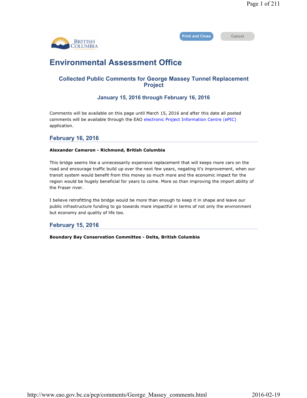 Environmental Assessment Office