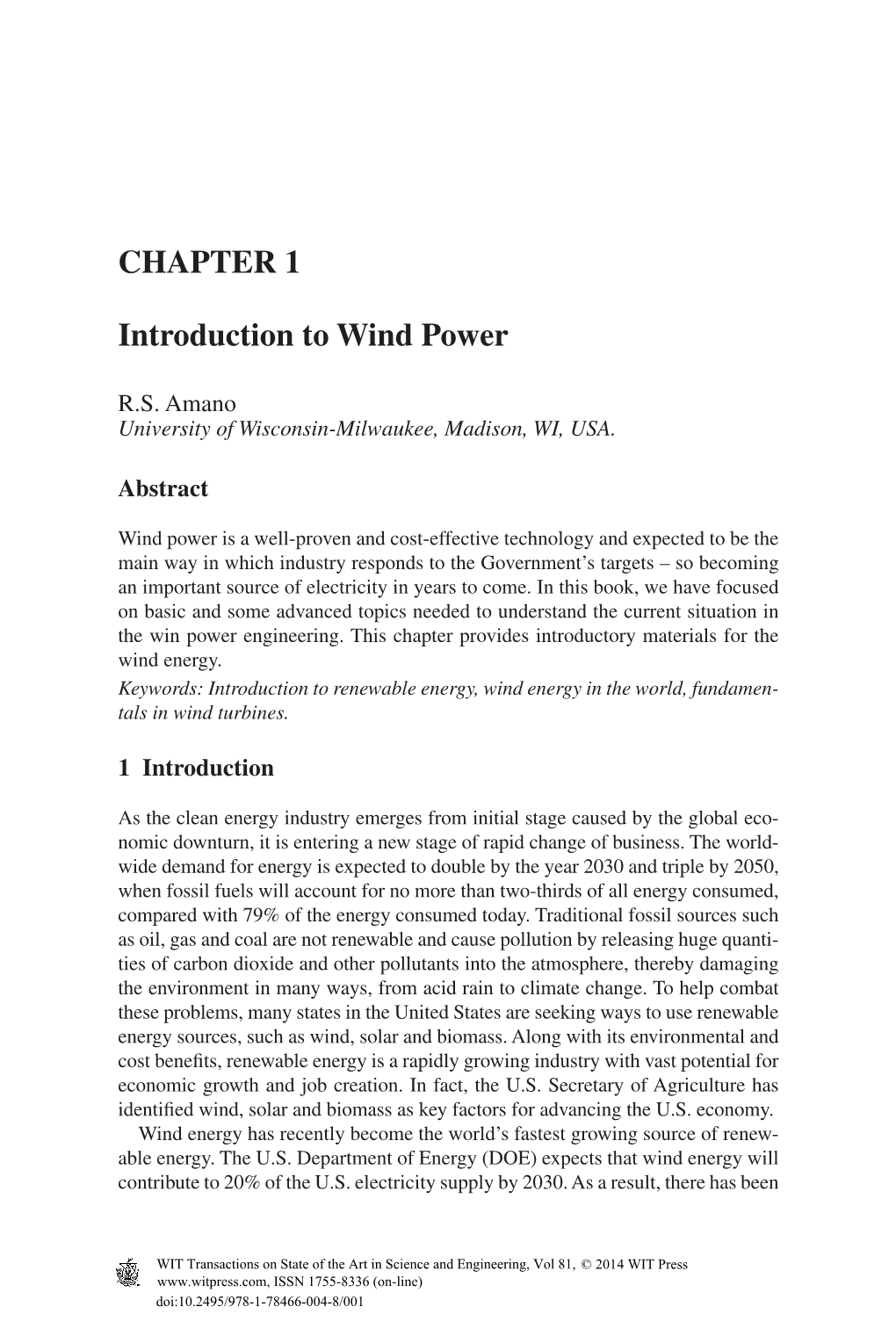CHAPTER 1 Introduction to Wind Power