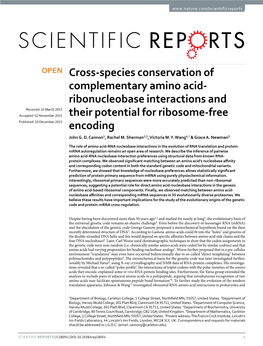 Ribonucleobase Interactions and Their Potential for Ribosome-Free Encoding