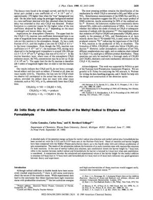 Ab Initio Study of the Addition Reaction of the Methyl Radical to Ethylene and Formaldehyde