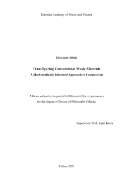 Transfiguring Conventional Music Elements a Mathematically Informed Approach to Composition