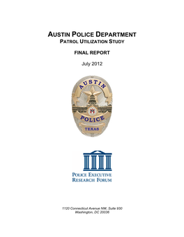 Austin Police Department Patrol Utilization Study