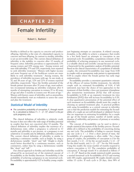 CHAPTER 22 Female Infertility