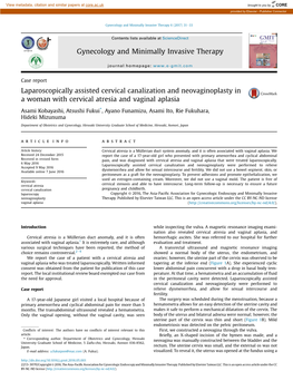 Laparoscopically Assisted Cervical Canalization and Neovaginoplasty in a Woman with Cervical Atresia and Vaginal Aplasia