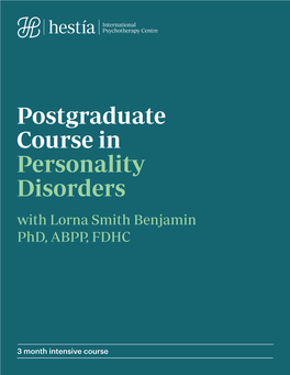 Postgraduate Course in Personality Disorders with Lorna Smith Benjamin Phd, ABPP, FDHC