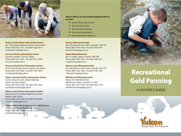 Recreational Gold Panning Is Permitted