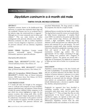 Dipylidium Caninum in a 4-Month Old Male