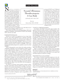 Neonatal Alloimmune Thrombocytopenia; PIH 5 Pregnancy-Induced Hypertension; PT 5 Prothrombin Time; PTT 5 Partial Thromboplastin Time