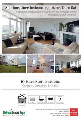 10 Ravelston Gardens Craigleith, Edinburgh, EH4 3LD