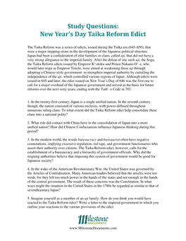 New Year's Day Taika Reform Edict