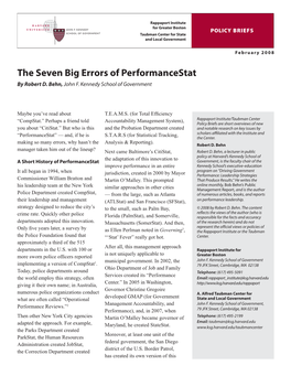 The Seven Big Errors of Performancestat by Bob Behn