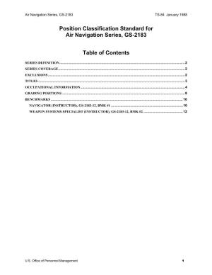 Position Classification Standard for Air Navigation Series, GS-2183