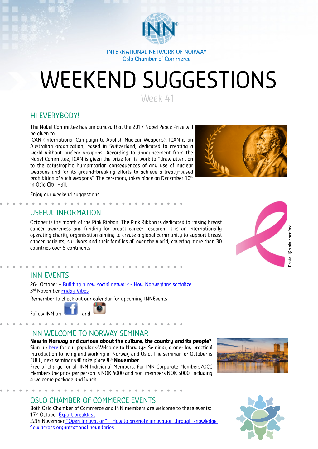 WEEKEND SUGGESTIONS Week 41