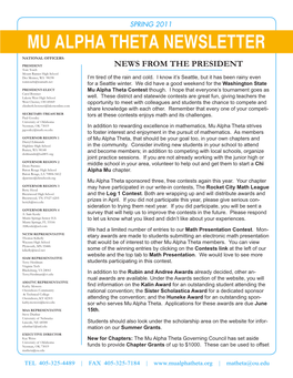 Mu Alpha Theta Newsletter