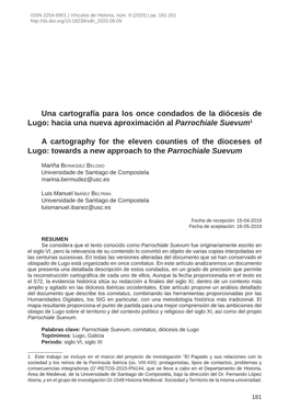 Una Cartografía Para Los Once Condados De La Diócesis De Lugo: Hacia Una Nueva Aproximación Al Parrochiale Suevum1