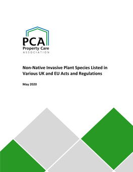 Non-Native Invasive Plant Species Listed in Various UK and EU Acts and Regulations