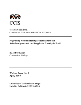 Middle Eastern and Asian Immigrants and the Struggle for Ethnicity in Brazil