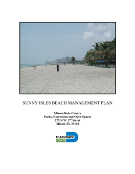 Sunny Isles Beach Management Plan