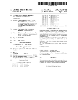 (12) United States Patent (10) Patent No.: US 8,148,129 B2 Frankel Et Al