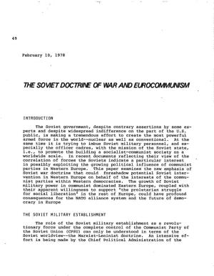 THE SOVIET DOCTRIM of W R a N D Elrocciwmmunism