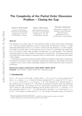 The Complexity of the Partial Order Dimension Problem-Closing The