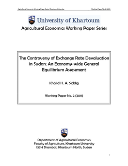 The Controversy of Exchange Rate Devaluation in Sudan: an Economy-Wide General Equilibrium Assessment