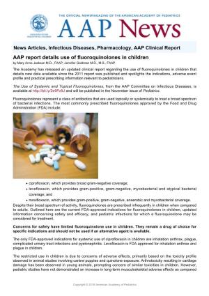 AAP Report Details Use of Fluoroquinolones in Children