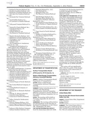 Federal Register/Vol. 77, No. 172/Wednesday, September 5, 2012/Notices